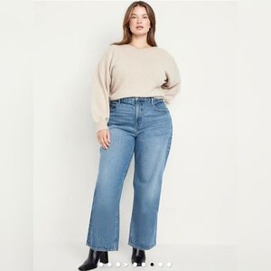 Old Navy Maren High-Waisted Sky-Hi Wide-Leg Jeans Size 22 (Waist-44")